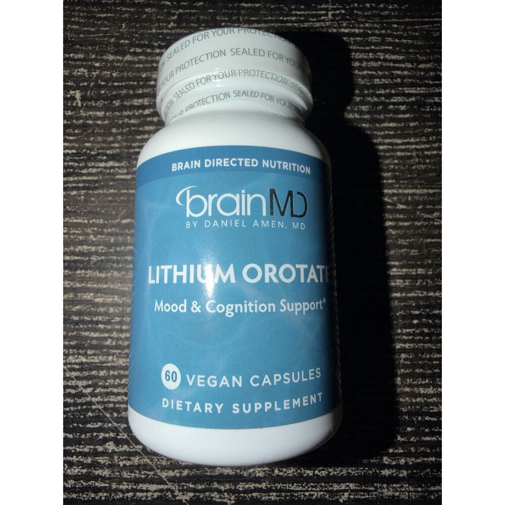 Brain MD Lithium Orotate 60 Capsules Exp 11/2028 New Sealed